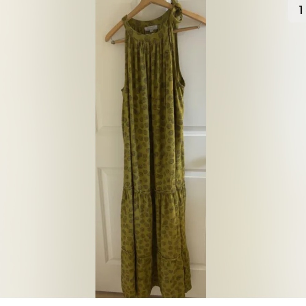 World Market Maxi L/XL green and black dress